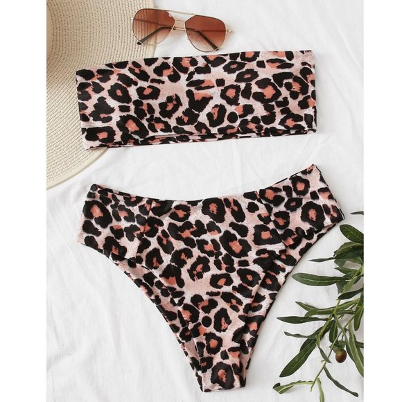 Private Label Other - 🏝 🐆 Leopard Bandeau Bikini